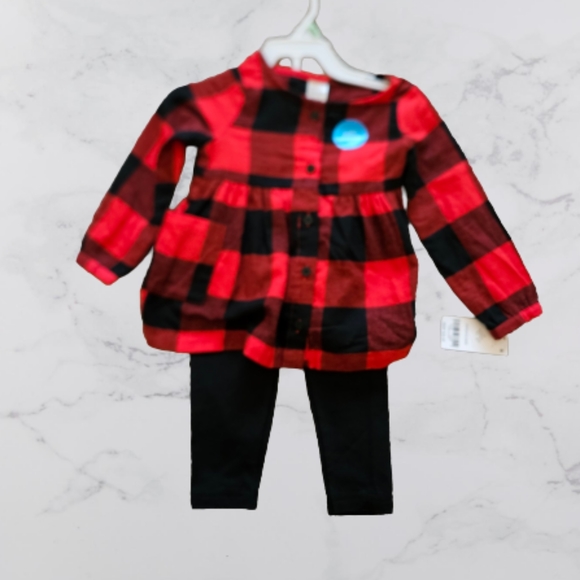 Carter's Other - Carter's NWT 18 month Buffalo plaid girls outfit
